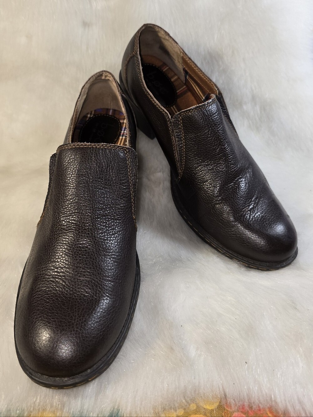b.o.c. "Shooties" (shoes + booties) Women's Dark Brown Leather Slip-On Loafers